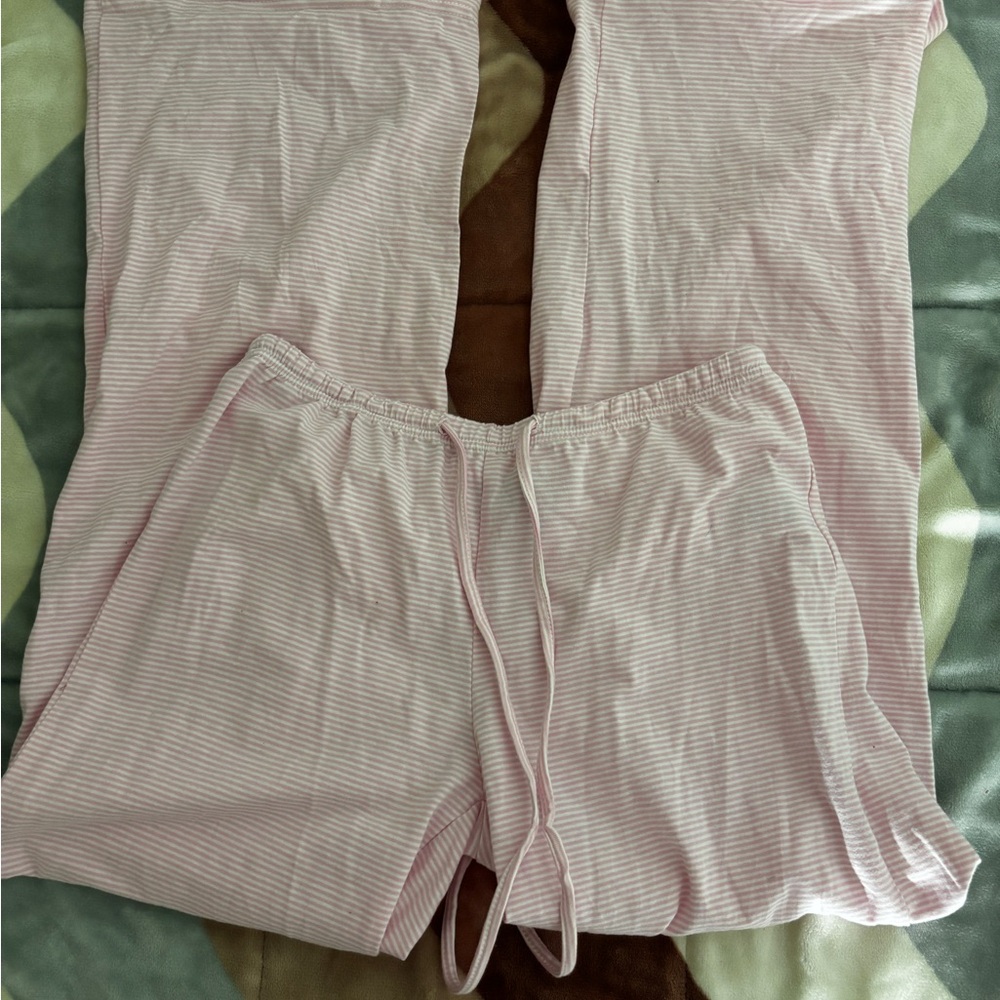 Edikted Pink Striped Straight Leg Pants - Picture 4 of 4